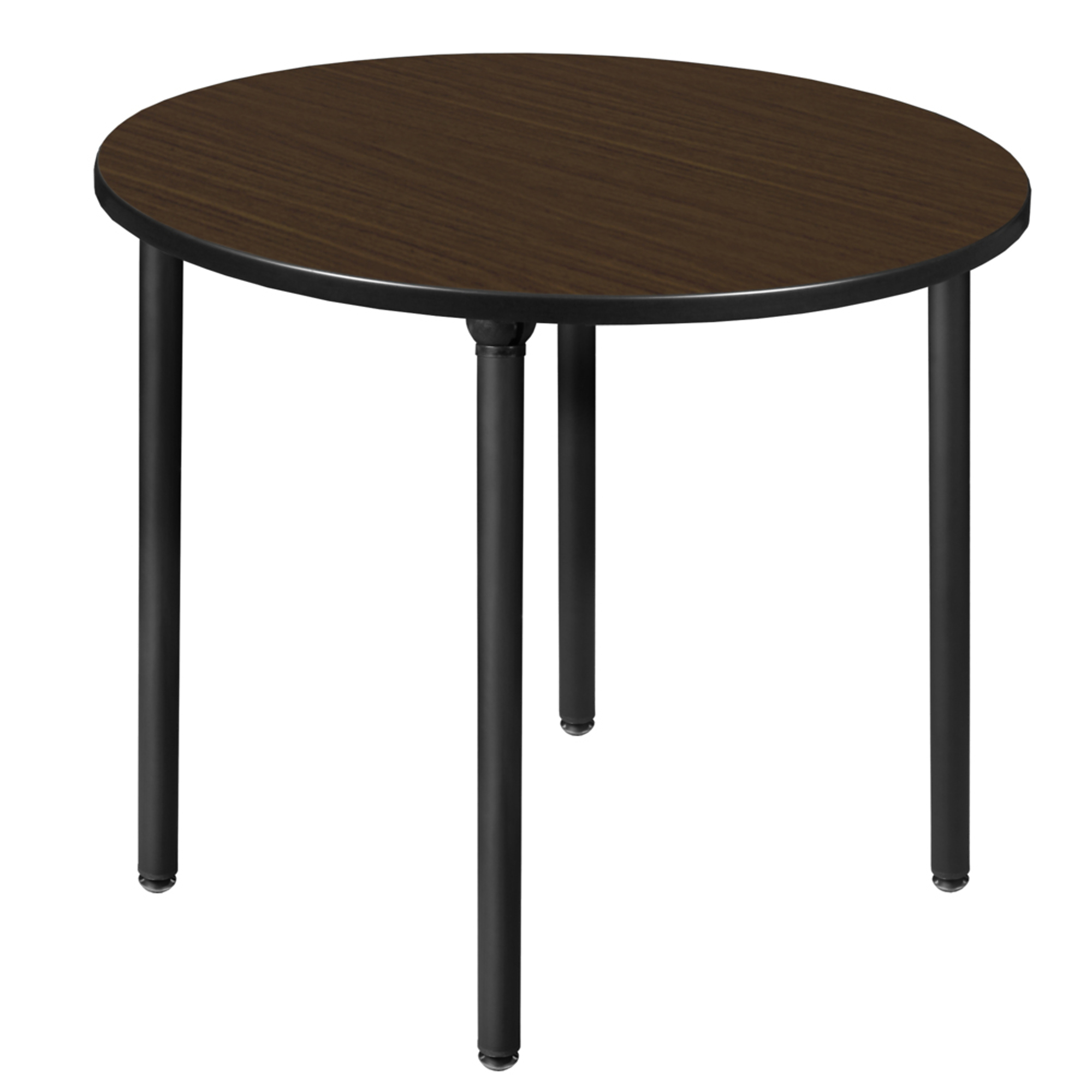 Regency Kee Round Breakroom Table — 36in., Neo Walnut Top, Black Folding Legs, Model# TBF36RNDNWBK